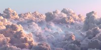 Dramatic pink and purple clouds at sunset create ethereal skyscape with billowing cumulus formations against pastel sky, capturing atmospheric majesty in nature.