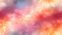 Dreamy coral and pink cosmic background with glowing particles and bokeh lights creating magical atmosphere for romantic and celestial designs.
