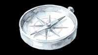 Watercolor compass rose isolated on transparent background, ready for t-shirt designs, clipart, stickers, print-on-demand products, and sublimation projects.