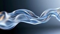Elegant flowing silver smoke waves create dynamic curves and swirls against dark background, abstract fluid motion design element for luxury branding and modern compositions.