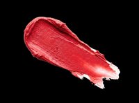 Red lipstick stroke isolated on transparent background, ready for beauty, cosmetics, and makeup design projects including t-shirts, stickers, and print-on-demand products.