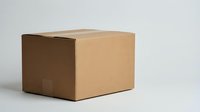 Brown cardboard shipping box isolated on white background for packaging and delivery services, e-commerce and logistics industry applications.