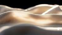 Smooth flowing waves of golden light create abstract curves and shadows against dark background, artistic macro photography for luxury branding and design projects.