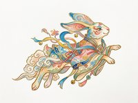 Decorative rabbit with intricate patterned fill featuring swirling designs, isolated on transparent background. Ready for t-shirt design, clipart, stickers, sublimation, and print-on-demand projects.