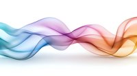 Colorful flowing smoke waves in blue, purple, and orange creating elegant abstract curves and motion on white background, isolated design element for creative projects.