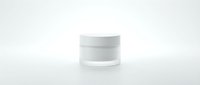 White cosmetic jar container with lid isolated on clean background for skincare product packaging and beauty brand design mockup.