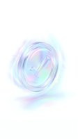 Holographic checkmark symbol with iridescent rainbow colors and glossy finish on white background for approval and verification concepts.