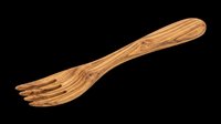 Wooden fork with natural olive wood grain texture, isolated on transparent background, ready for T-shirt design, stickers, clipart, and print on demand use.