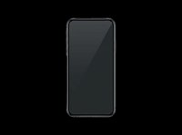 Modern black smartphone with blank screen, isolated on transparent background. Ready for mockups, app presentations, t-shirt designs, stickers, and print on demand projects.