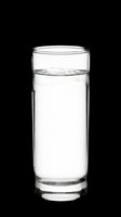 Glass of water filled halfway, isolated on transparent background, ready for design use on t-shirts, clipart, stickers, print-on-demand products and sublimation projects.