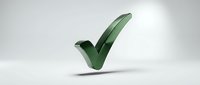 Green checkmark symbol isolated on white background, suitable for web design, user interface elements, approval badges, and marketing materials.