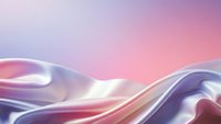 Abstract liquid chrome waves with holographic reflections in pink purple gradient background for modern digital design projects.