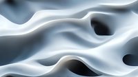 Abstract white and gray flowing waves create dynamic curved shapes and shadows on light background, modern minimalist artistic design for backgrounds.
