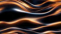 Glowing orange and white wavy lines flow smoothly across dark background creating dynamic abstract pattern with luminous energy effect. Suitable for modern tech designs.