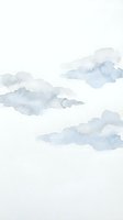 Soft watercolor clouds floating on white background for dreamy sky designs and peaceful atmospheric artwork projects.