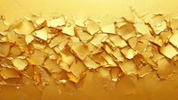Shattered gold metallic surface with jagged pieces creating dramatic light and shadow effect, abstract luxury background pattern for elegant design projects.
