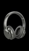 Over-ear wireless headphones in dark gray, isolated on transparent background. Ready for tech blogs, product mockups, stickers, t-shirt design, and print on demand.
