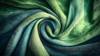 Mesmerizing spiral pattern in shades of emerald and turquoise creates dynamic swirling motion effect against dark background, abstract artistic composition for creative designs.