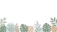 Tropical leaves border frame with monstera and palm fronds in soft pastel colors on white background for botanical design projects and natural branding.