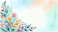 Watercolor botanical arrangement with colorful leaves and flowers in soft pastel tones on white background, isolated design element for greeting cards, invitations, and creative projects.