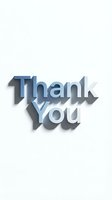 Thank you text in blue metallic 3D letters with shadow effect on white background, isolated design element suitable for greeting cards, presentations, and digital projects.
