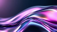 Flowing abstract waves in vibrant purple, pink and blue colors create dynamic curved lines against dark background, suitable for modern tech designs and presentations.
