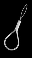 Shiny chrome metal loop hook with twisted wire hanger, isolated on transparent background, ready for stickers, clipart, print on demand, and t-shirt design use.