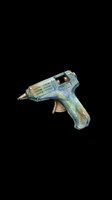 Vintage hot glue gun with weathered blue-green finish, isolated on transparent background. Ready for clipart, t-shirt design, stickers, print-on-demand products, and sublimation crafts.