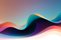 Smooth flowing waves in vibrant gradient colors create dynamic abstract background with coral, turquoise and purple tones merging in fluid motion pattern.