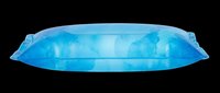 Blue inflatable pool float pillow isolated on transparent background, ready for design use on t-shirts, stickers, clipart, and print-on-demand products.