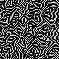 Abstract black and white organic maze pattern with curved lines creating a continuous flowing design. Seamless repeat pattern for fabric, wallpaper and surface design.