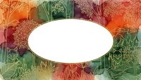Autumn watercolor frame with golden foliage outlines and warm color palette for seasonal greeting cards, invitations and decorative designs.