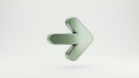 Minimalist sage green arrow icon pointing right on neutral background for modern web design and user interface navigation elements.
