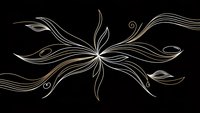 Elegant flowing ornamental design with swirling lines and decorative flourishes on black background for luxury branding and sophisticated graphic projects.