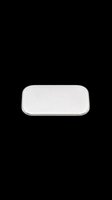 Blank silver metal tin lid with rounded corners, isolated on transparent background. Ready for mockups, packaging design, print on demand, stickers, and product presentations.