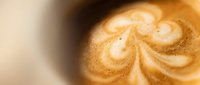 Latte art with intricate latte leaf pattern in creamy espresso foam, ideal for coffee shop marketing and beverage industry content.