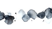 Elegant gray watercolor spots and splashes form horizontal line pattern on white background, monochromatic ink stains create gentle flowing design for modern decor.