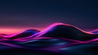 Abstract flowing waves in vibrant pink and purple neon colors against dark background create dynamic motion effect, suitable for technology and modern design projects.