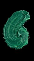 Textured green paint stroke number 6 isolated on transparent background, ready for t-shirt design, clipart, stickers, sublimation and print-on-demand projects.
