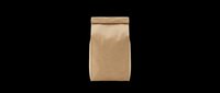 Kraft paper bag with folded top isolated on transparent background, ready for packaging design, product mockups, e-commerce graphics, and print-on-demand applications.