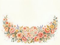 Watercolor floral heart arrangement with roses and greenery on white background, perfect for wedding invitations and romantic greeting cards.