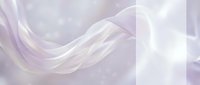 Soft lavender and white flowing fabric waves with bokeh light effects on blurred background, suitable for wellness, spa, and cosmetic design projects.