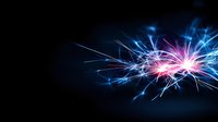 Abstract light effect with glowing blue and pink energy streams against dark background, creating dynamic motion and ethereal atmosphere.