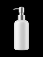 White ceramic soap dispenser with stainless steel pump, isolated on transparent background. Ready for design use on product mockups, e-commerce, packaging, and bathroom decor designs.
