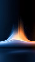 Abstract glowing waves in orange and blue colors with sparkles against dark background, creating dynamic light effect for modern design projects.