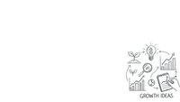 Business growth concept with hand-drawn icons including lightbulb, charts, graphs and growth ideas text on white background for presentations and marketing.