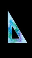 Colorful marble swirl triangle ruler isolated on transparent background, ready for stickers, print on demand, t-shirt design, clipart, and sublimation use.