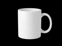 Blank white ceramic mug isolated on transparent background, ready for custom design, sublimation printing, and print-on-demand merchandise applications.