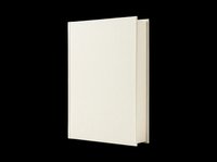 Closed blank cream hardcover book isolated on transparent background, ready for design use on t-shirts, posters, clipart, stickers, and print-on-demand products.
