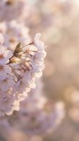 Delicate pink cherry blossoms in soft focus with warm bokeh background creating dreamy spring atmosphere for seasonal marketing and nature designs.